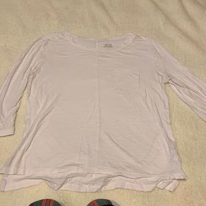 White Malibu tee 3/4 sleeve with pocket. Size medium- Banana Republic